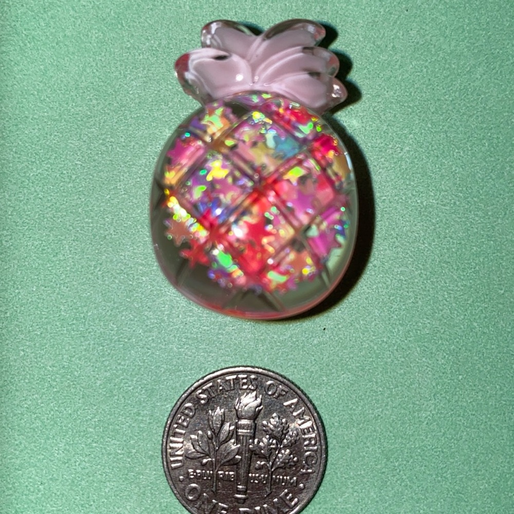 (10 for $15) Multicolor Sparkly Pineapple Acrylic Croc Shoe Charms